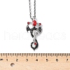 Alloy Siam Rhinestone Dragon Sword Pendant Necklaces NJEW-V005-03AS-3