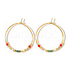 Colorful Original Design Brass Glass Seed Beads Hoop Earrings AJ3683-5