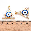 Brass Micro Pave Clear Cubic Zirconia Pendants for Women KK-T070-90A-02-3