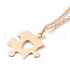 304 Stainless Steel Puzzle Piece Pendant Necklaces Sets NJEW-JN03516-3