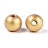 Spray Painted Round Natural Schima Wood Beads WOOD-A018-12mm-01-2