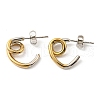 Vacuum Plating 304 Stainless Steel Knot Stud Earrings for Women EJEW-F319-02GP-1