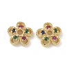 Brass Micro Pave Cubic Zirconia Bead Caps ZIRC-F141-12G-02-1