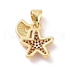 Brass Micro Pave Cubic Zirconia Charms KK-G444-02G-02-2