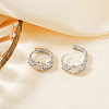 Elegant Brass Clear Cubic Zirconia Star Hoop Earrings AN6190-1-2