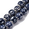 Handmade Blue and White Porcelain Beads Strands PORC-I027-04C-1
