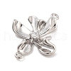 Brass Pave Clear Cubic Zirconia Connector Charms KK-Z061-04P-2
