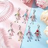 7Pcs Angel Acrylic & Glass Pearl Pendant Decorations HJEW-JM03361-1