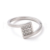 Crystal Rhinestone Square Finger Ring RJEW-D120-14P-2