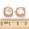 Brass Micro Cubic Zirconia Pendants KK-Q789-35G-3