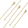 10Pcs Ion Plating(IP) 304 Stainless Steel Cable Chain Necklaces Set for Men Women MAK-YW0002-01G-3