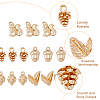 SUPERFINDINGS 15Pcs 5 Style Brass Charms KK-FH0006-46-4