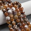 Faceted Natural Fire Crackle Agate Beads Strands G-F447-12mm-N10-1