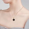 Natural Black Onyx Clover Pendant Necklace JN1077B-3