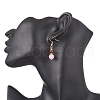 Round Natural Quartz & Carnelian Beaded Dangle Earrings EJEW-JE06473-2