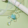 Natural White Jade Wrapped Heart Hanging Ornaments HJEW-JM01614-03-2