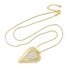 Brass Micro Pave Clear Cubic Zirconia Heart Pendant Necklaces for Women NJEW-D306-04G-B-2