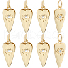 Beebeecraft 10Pcs Brass Micro Pave Cubic Zirconia Pendants KK-BBC0015-25-1