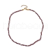 304 Stainless Steel with Glass Round Beaded Necklaces for Women NJEW-JN04684-5