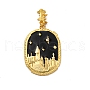Brass Micro Pave Cubic Zirconia Pendants KK-V009-10G-1