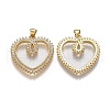 Brass Micro Pave Clear Cubic Zirconia Pendants ZIRC-A011-13G-2