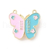 Alloy Pearl Pink and Sky Blue Enamel Split Pendants PALLOY-V006-03C-G-1