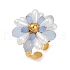 304 Stainless Steel Cuff Rings with Acrylic Pearl RJEW-V010-01G-3