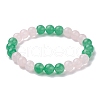 5Pcs 5 Colors Dyed Natural Malaysia Jade Round Beaded Stretch Bracelets Set BJEW-JB10140-3