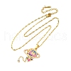 304 Stainless Steel Hot Pearl Enamel Constellation Planet Pendant Necklaces NJEW-D310-01H-G-2