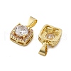 Brass Micro Pave Clear Cubic Zirconia Pendants KK-U063-01G-2