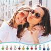 48Pcs 12 Colors 201 Stainless Steel Rhinestone Charms PALLOY-UN00003-6