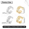 Unicraftale 4Pcs 4 Style Ion Plating(IP) 304 Stainless Steel Cuff Rings STAS-UN0032-84-6