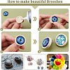 Olycraft 15Pcs 3 Size Stainless Steel Brooch Cabochon Bezel Settings FIND-OC0001-79-4