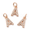 Brass Micro Pave Grade AAA Cubic Zirconia Charms ZIRC-P067-11RG-A-NR-1