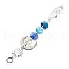 Wire Wrapped Bullet Glas Pendant Decoration HJEW-JM03122-02-5