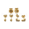 304 Stainless Steel Rhinestone Flower & Heart & Round Earring Sets EJEW-Z098-23G-4