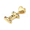 Rack Plating Brass Micro Pave Clear Cubic Zirconia Perdants KK-C067-12G-I-2