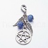 Tibetan Style Gemstone Pendants X-HJEW-JM00222-2