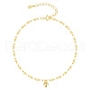 Alloy Round Charm Dapped Chains Anklets WGFEED8-02-2