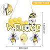 Bee Wood Hanging Welcome Sign HJEW-WH0071-01-2