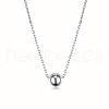 Fashionable S925 Silver Round Bead Lariat Necklace XX9369-1-1