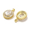 Brass Micro Pave Cubic Zirconia Pendants KK-K355-52G-2