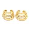 Brass Micro Pave Cubic Zirconia Cuff Earrings EJEW-C104-107G-1