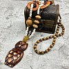 Wood Owl Pendants Sweater Chain Necklace PW-WGA0CFA-01-2