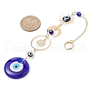 Blue Evil Eye Lampwork Pendant Decorations HJEW-JM01603-03-3