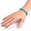 Chips Synthetic Turquoise Beaded Stretch Bracelets BJEW-JB01826-06-3