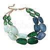 Faceted Teardrop Resin Beaded Double Layer Necklaces for Women FS-WG54F11-05-2