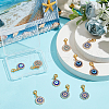 10Pcs 5 Style Evil Eye Alloy Rhinestone Badge Reel Pendant Decoration HJEW-DR00046-4