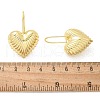 Textured Heart Brass Dangle Earrings EJEW-B132-04G-5