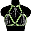 Imitation Leather & Alloy Curb Chain Harness Chest Body Chains FS-WG84763-08-1